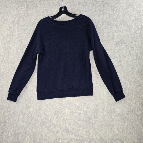 J.Crew Small Navy Blue Sweater With Pink Horse Print - Picture 2 of 7